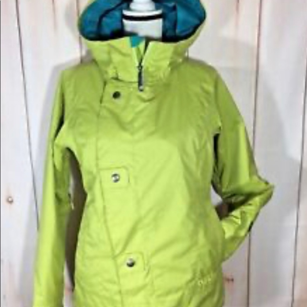 Green burton snowboard jacket jrs medium